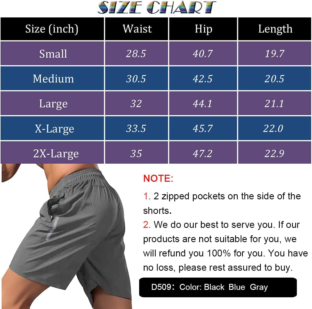 Men Workout Shorts with Pockets Breathable Quick Dry Gym Shorts for Running Training and Fitness