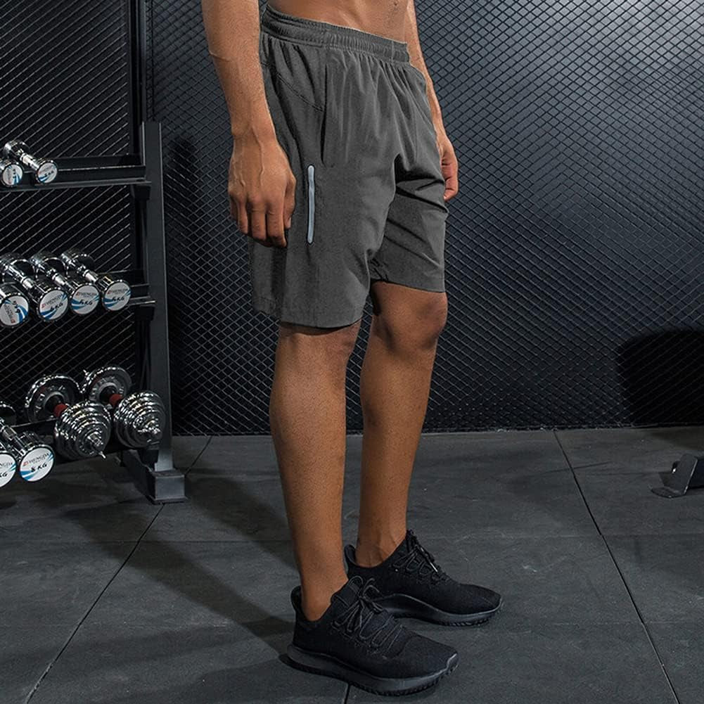 Men Workout Shorts with Pockets Breathable Quick Dry Gym Shorts for Running Training and Fitness